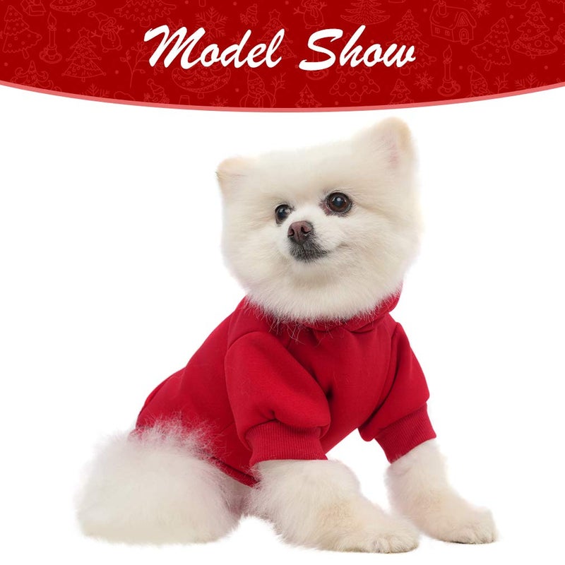 KOOLTAIL Basic Dog Hoodie - Soft and Warm Dog Hoodie Sweater with Leash Hole and Pocket, Dog Winter Coat, Cold Weather Clothes Sweatshirt for Small Medium Large Dogs Puppy Cat Boys Girls Red M - Image 4